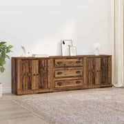 Sideboards med skuffe 3 pcs Gammelt træ 210 x 35,5 x 67,5 cm