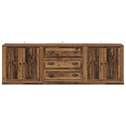 Sideboards med skuffe 3 pcs Gammelt træ 210 x 35,5 x 67,5 cm