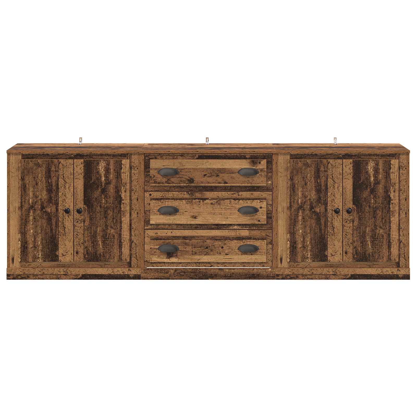 Sideboards med skuffe 3 pcs Gammelt træ 210 x 35,5 x 67,5 cm