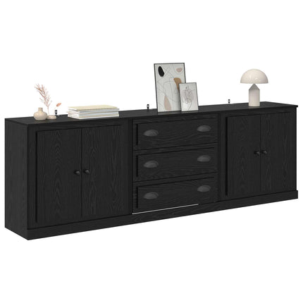 Sideboards 3 pcs Sort eg 210 x 35,5 x 67,5 cm Konstrueret træ