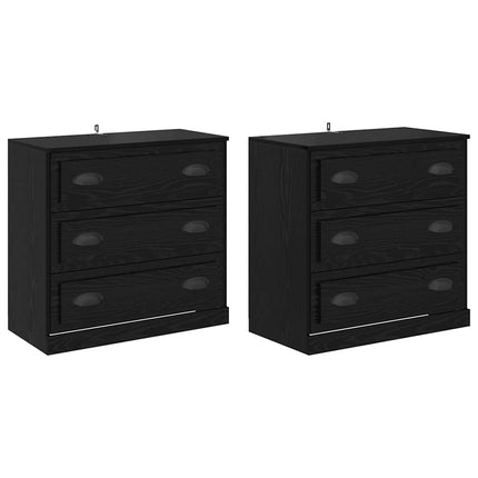 Sideboards 2 stk. Sort eg 70 x 35,5 x 67,5 cm Konstrueret træ