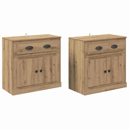 Sideboards 2 pcs Artisan Egetræ 70 x 35,5 x 67,5 cm