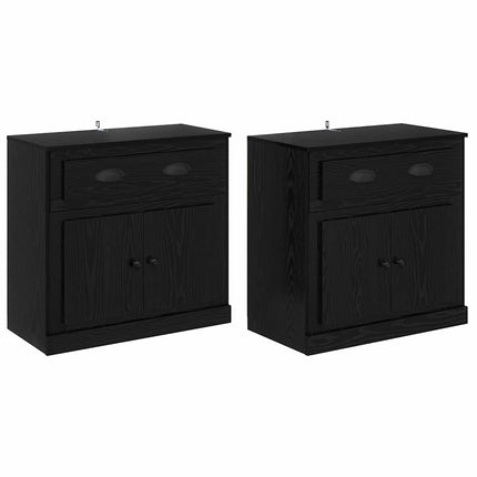 Sideboards 2 pcs Sort eg 70 x 35,5 x 67,5 cm Konstrueret træ