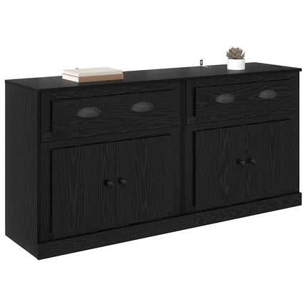 Sideboards 2 pcs Sort eg 70 x 35,5 x 67,5 cm Konstrueret træ