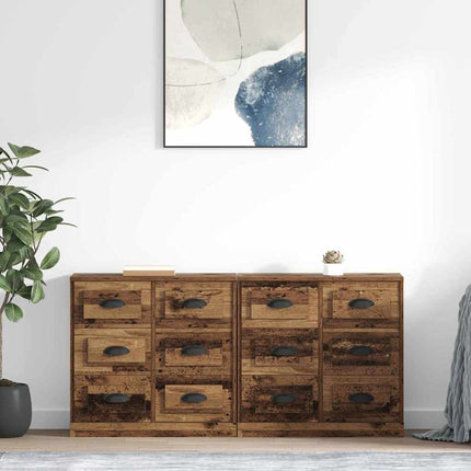 Sideboards 2 stk. Gammelt træ 70 x 35,5 x 67,5 cm