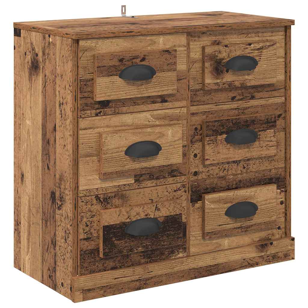 Sideboards med skuffe 2 pcs Gammelt træ 70 x 35,5 x 67,5 cm