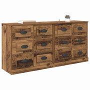 Sideboards med skuffe 2 pcs Gammelt træ 70 x 35,5 x 67,5 cm