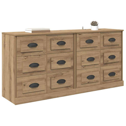 Sideboards 2 pcs Artisan Egetræ 70 x 35,5 x 67,5 cm