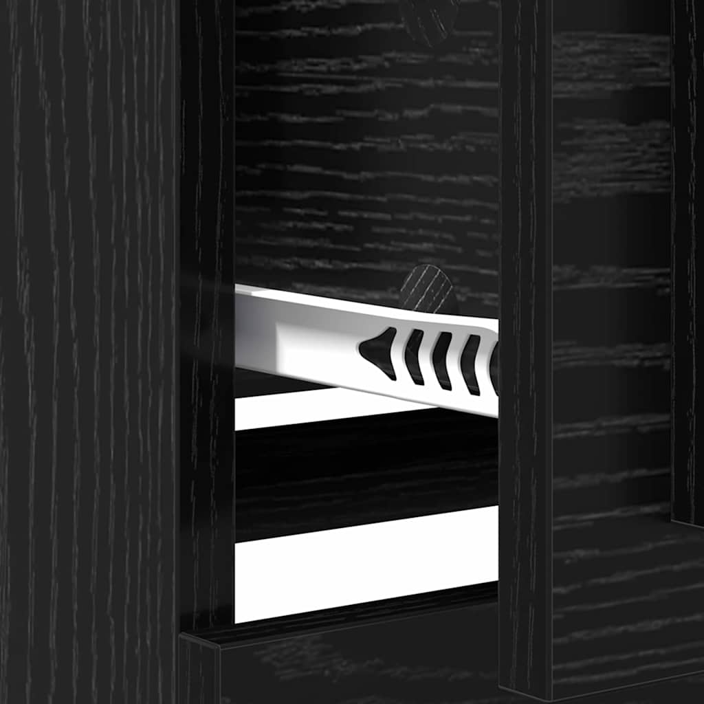 Sideboards 2 pcs Sort eg 70 x 35,5 x 67,5 cm Konstrueret træ