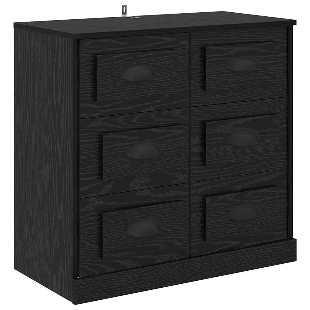 Sideboards 2 pcs Sort eg 70 x 35,5 x 67,5 cm Konstrueret træ