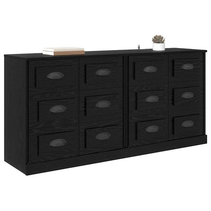 Sideboards 2 pcs Sort eg 70 x 35,5 x 67,5 cm Konstrueret træ