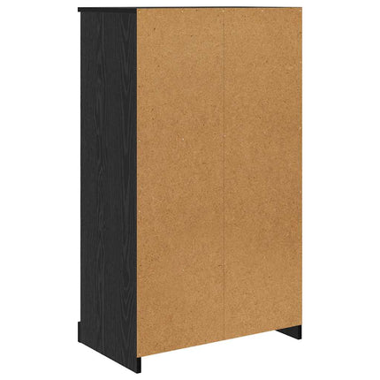 Highboard med skuffe 3 pcs Sort eg Konstrueret træ