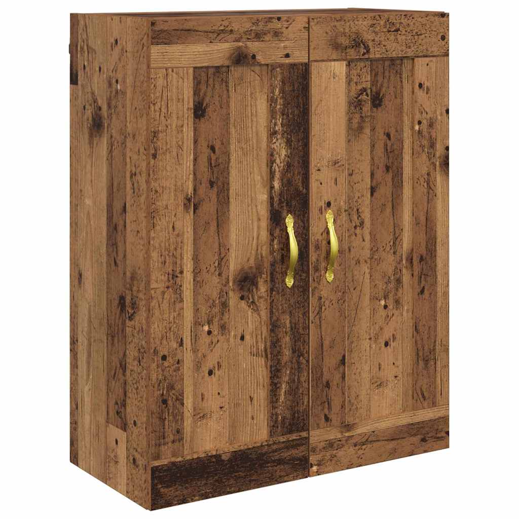 Væghængt skab Vægmonteret 2 pcs Gammelt træ 69,5 x 34 x 90 cm