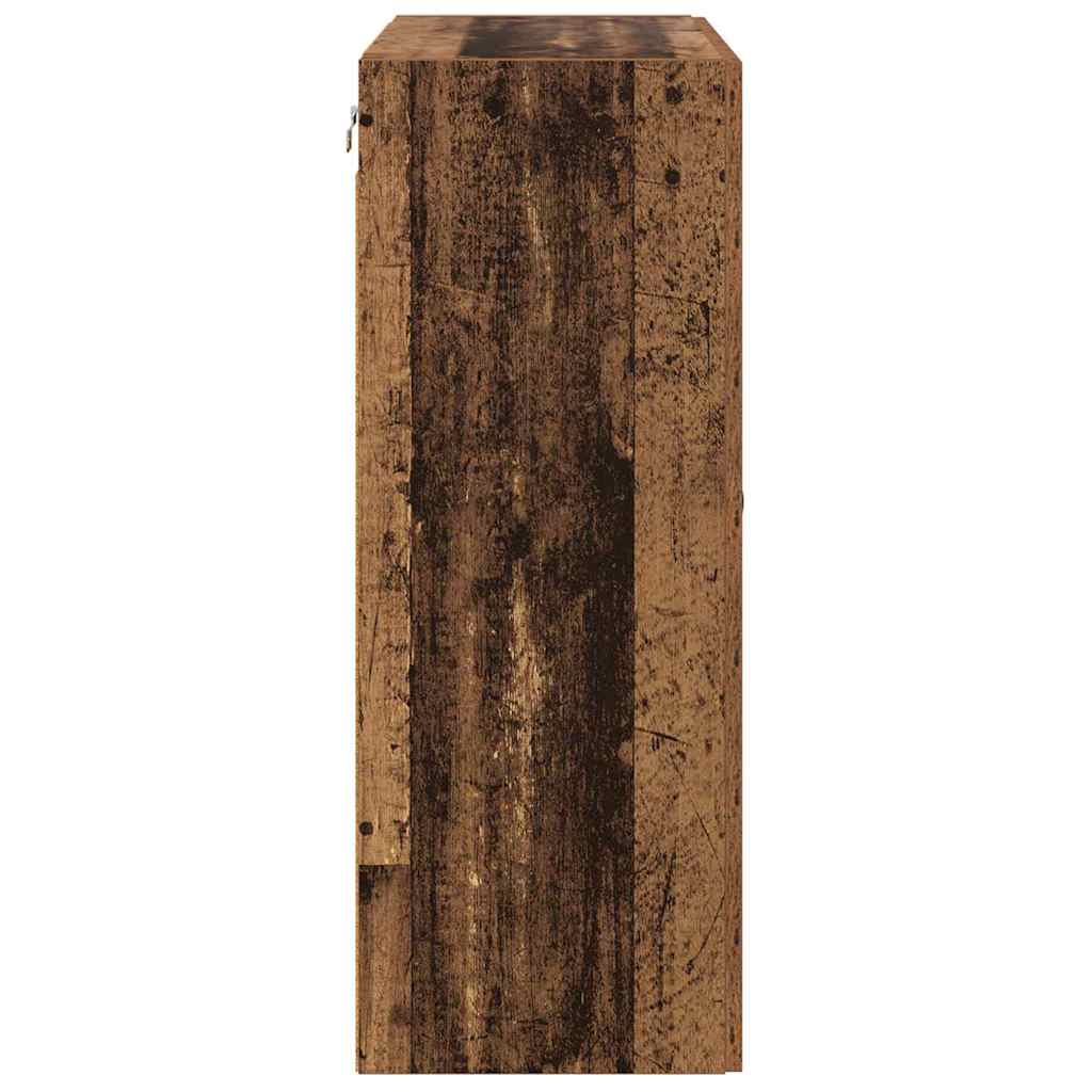 Væghængt skab Vægmonteret 2 pcs Gammelt træ 69,5 x 34 x 90 cm
