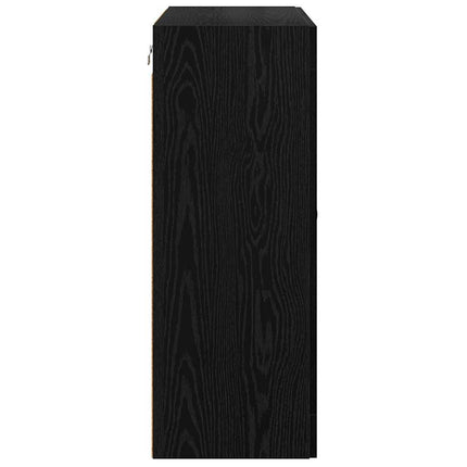 Væghængt skab 2 stk. Sort eg 69,5 x 34 x 90 cm Konstrueret træ