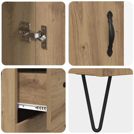 Highboard Artisan Egetræ 34,5 x 34 x 90 cm Konstrueret træ