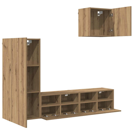 TV Vægmonteringer 4 pcs Artisan Egetræ Konstrueret træ