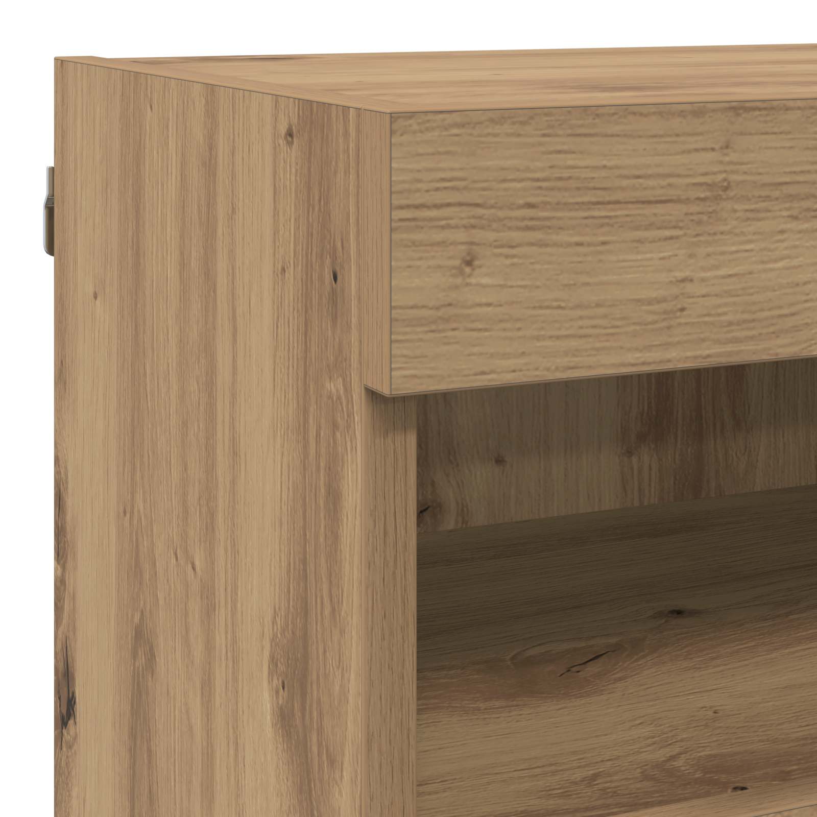 Tv vægskab sæt Vægmonteret 7 pcs Artisan Egetræ Konstrueret træ