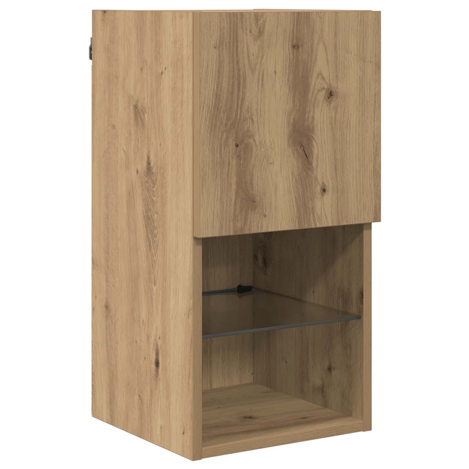 TV Væghylder Vægmonteret 4 pcs Artisan Egetræ Konstrueret træ