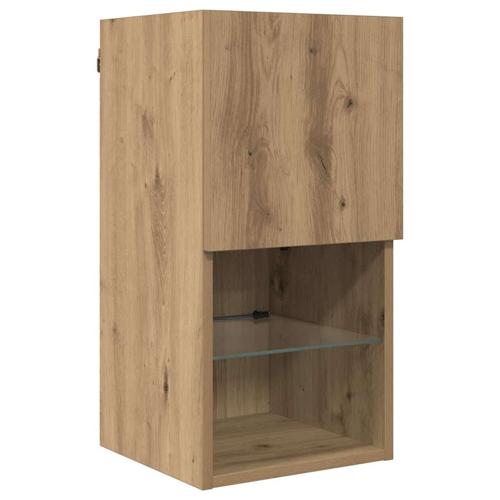 TV Vægmonteringer 8 pcs Artisan Egetræ Konstrueret træ
