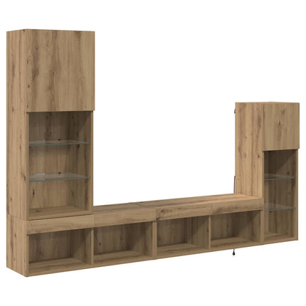TV Vægmonteringer 4 pcs Artisan Egetræ Konstrueret træ