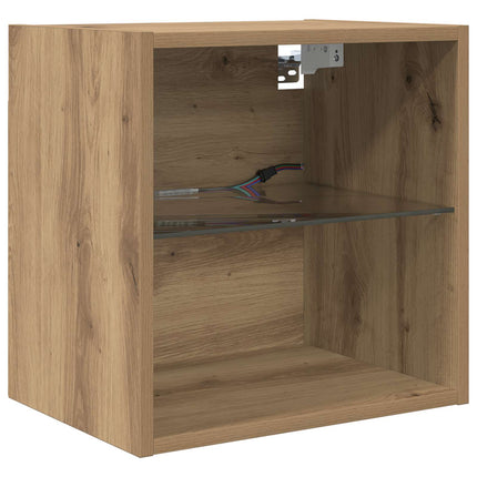 TV vægenheder med LED 5 stk. Artisan Egetræ 100 x 30 x 30 cm
