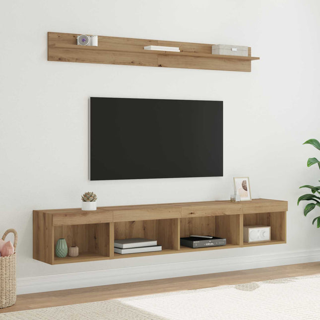 Tv vægskab sæt 5 stk. Artisan Egetræ Konstrueret træ