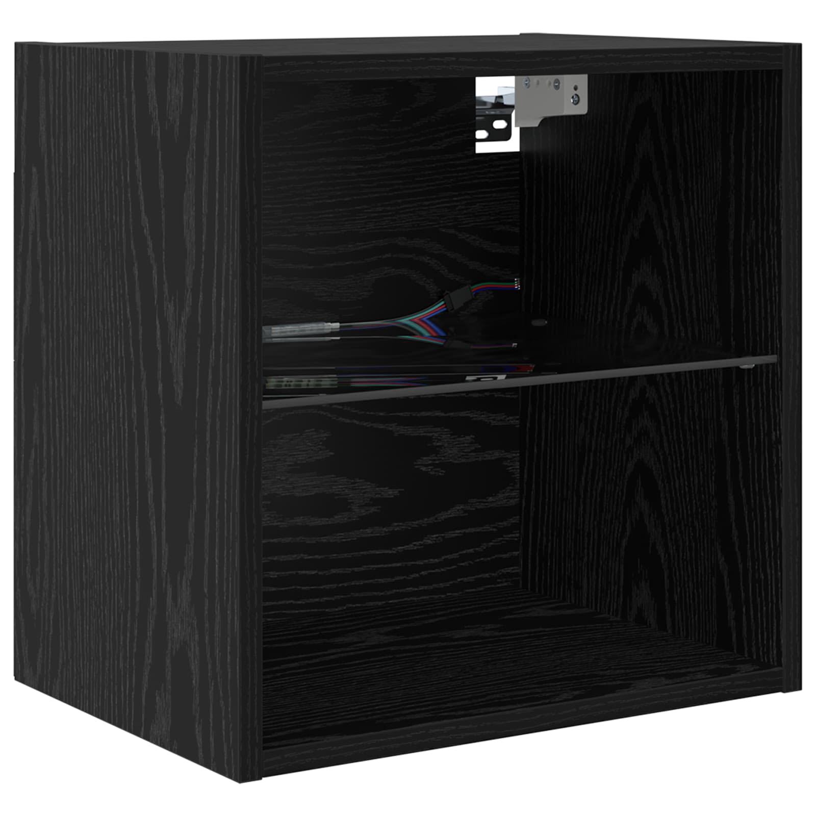 TV vægenheder med LED med LED 5 pcs Sort eg Konstrueret træ