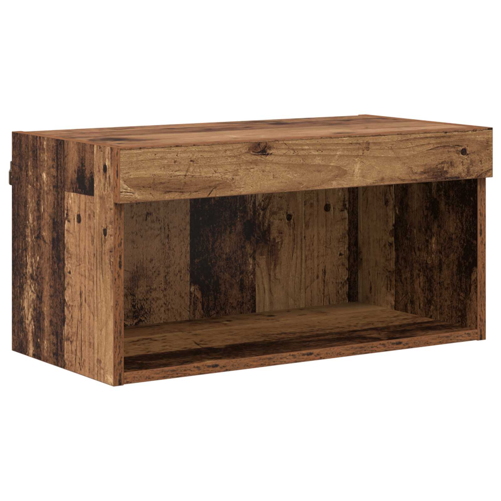 TV vægenheder med LED med LED 5 pcs Gammelt træ 80 x 30 x 40 cm