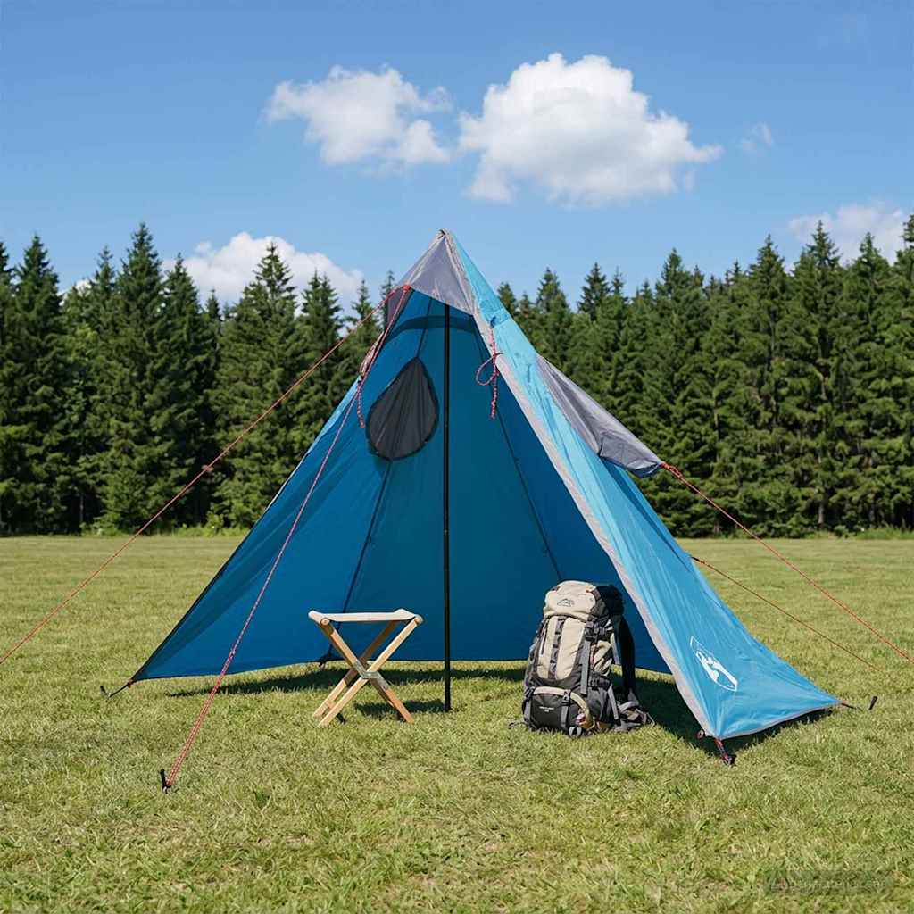 2-i-1 regnponcho med hætte Blå 262 x 126 x 130 cm billede