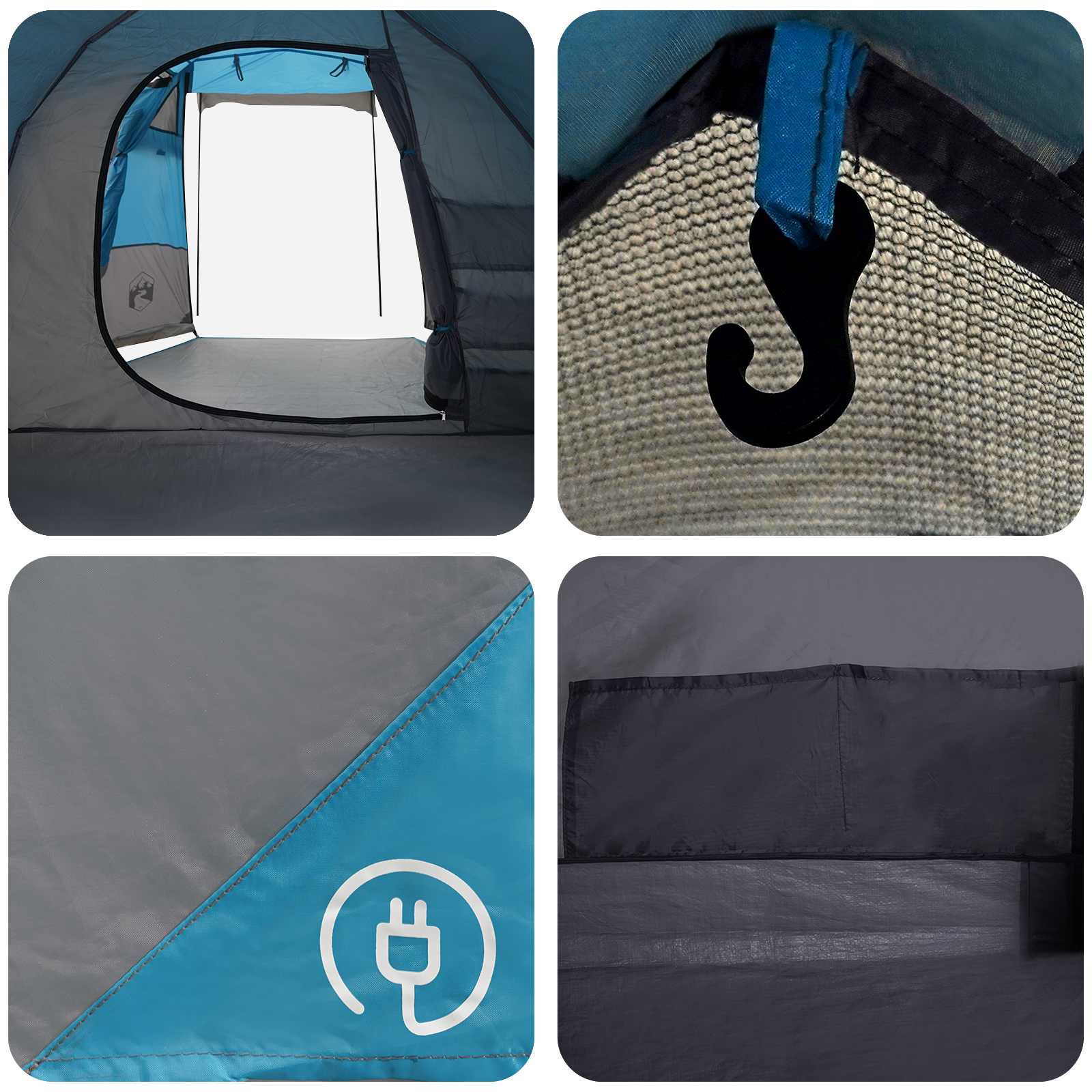 Tunneltelt Blå 390 x 215 x 152 cm 185T Polyester med PU Coating