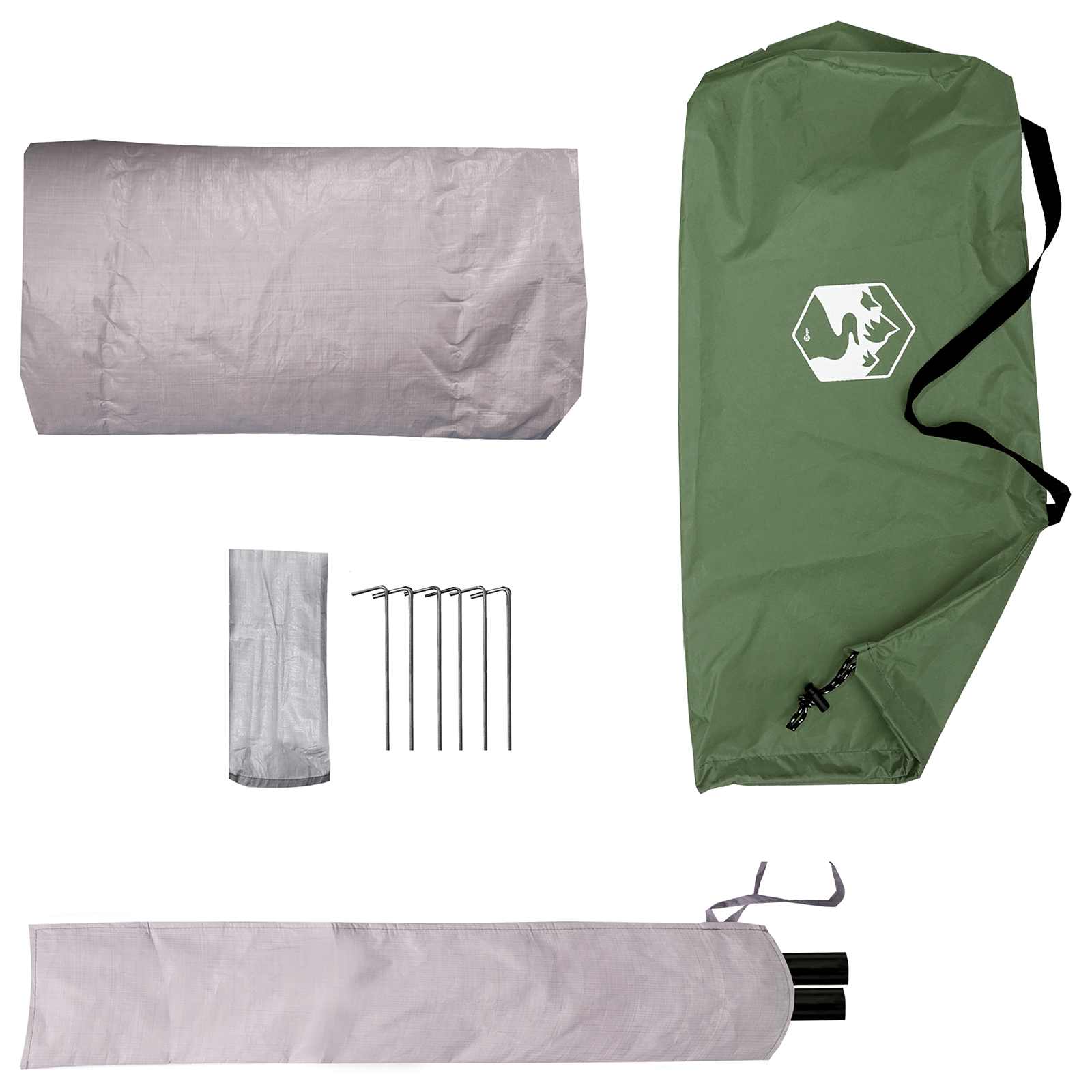 Backpacking Telt Grøn 4-personers 185T Polyester med PU Coating