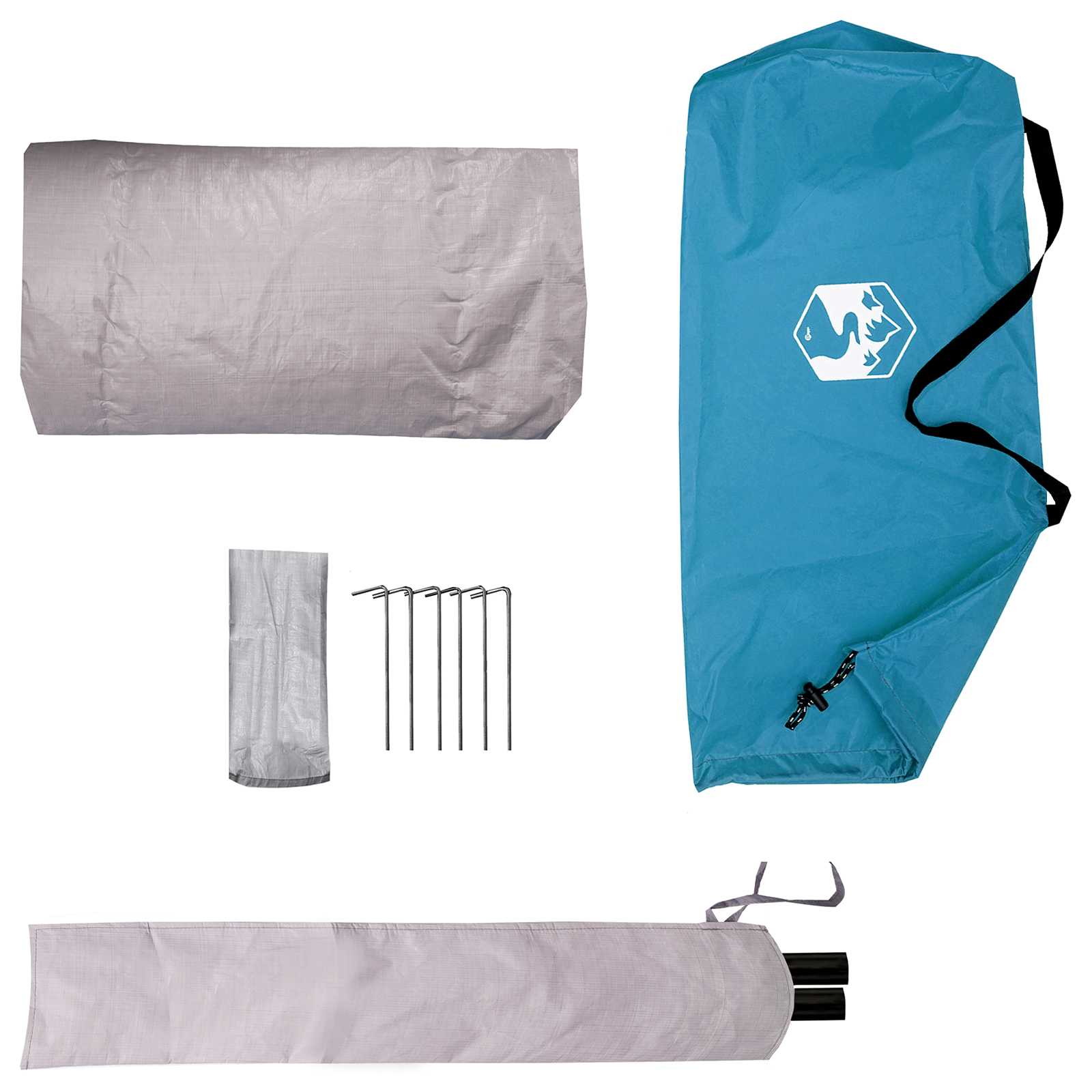 Backpacking Telt Blå 4-personers 185T Polyester med PU Coating
