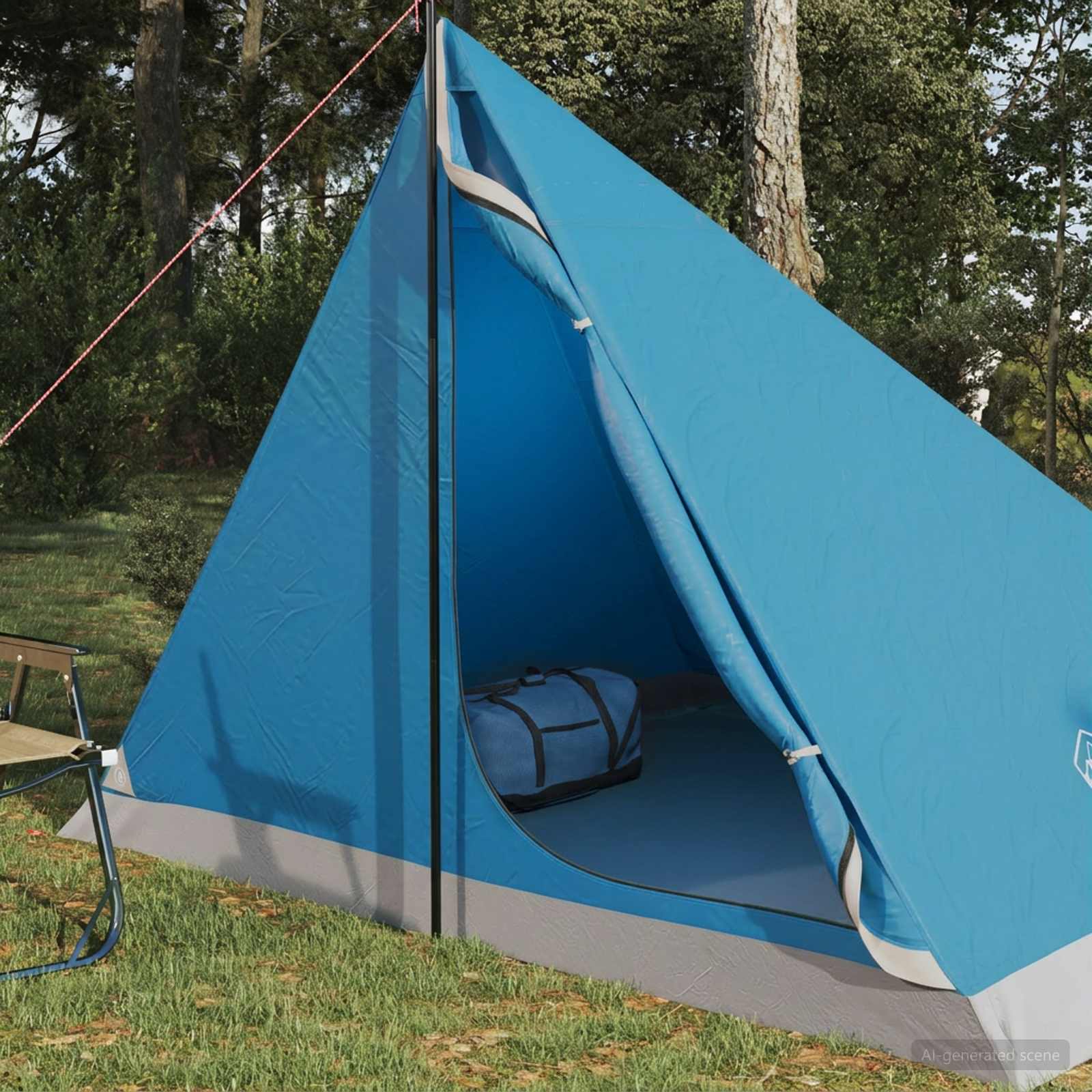 Backpacking Telt Blå 4-personers 185T Polyester med PU Coating