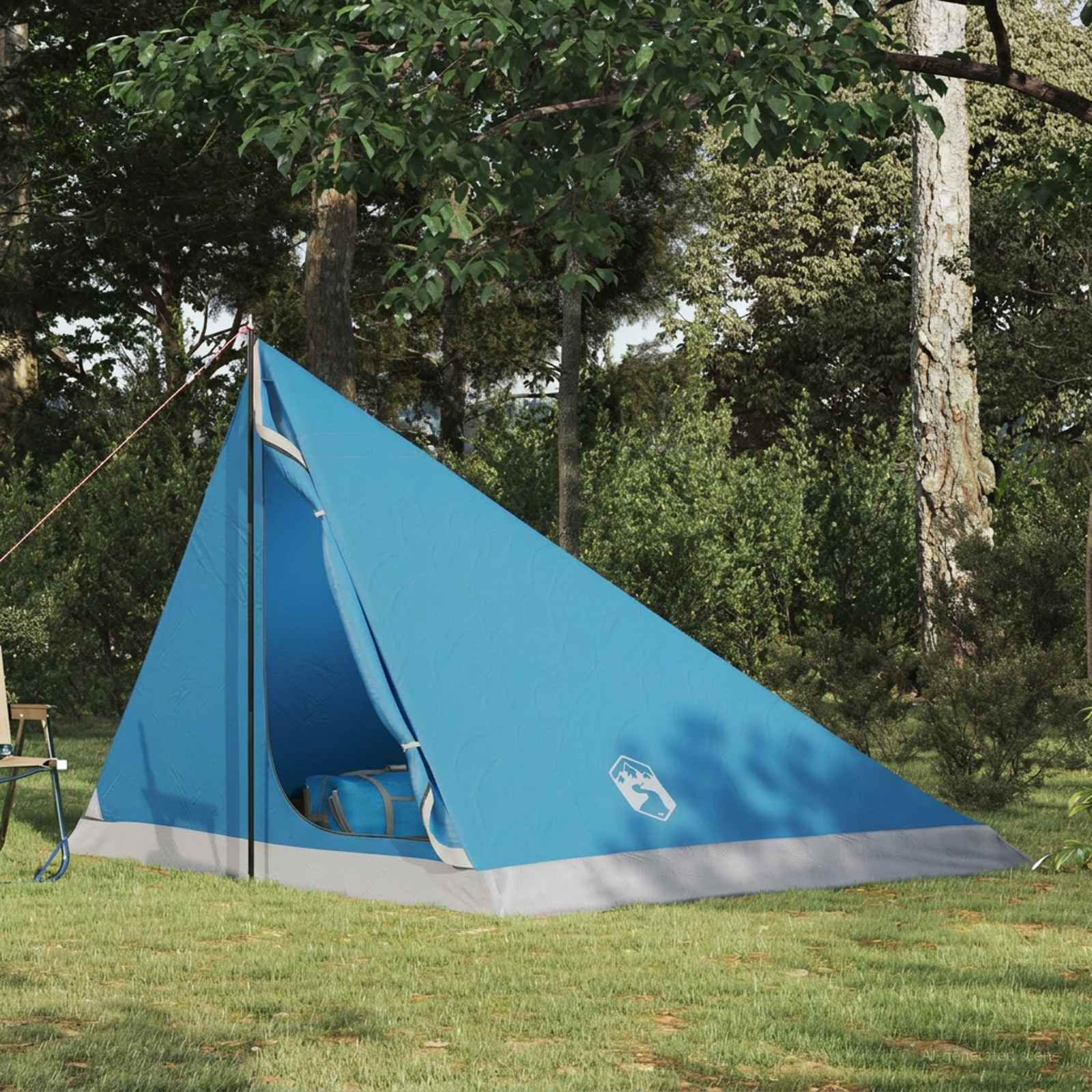 vidaXL Backpacking Telt 4-personers Blå 185T Polyester med PU Coating