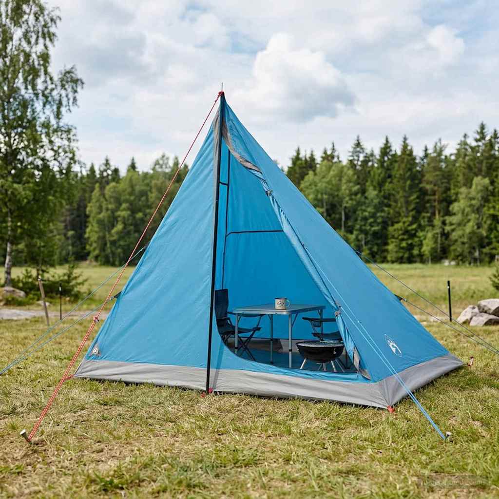 Backpacking Telt Blå 2-personers 185T Polyester med PU Coating billede
