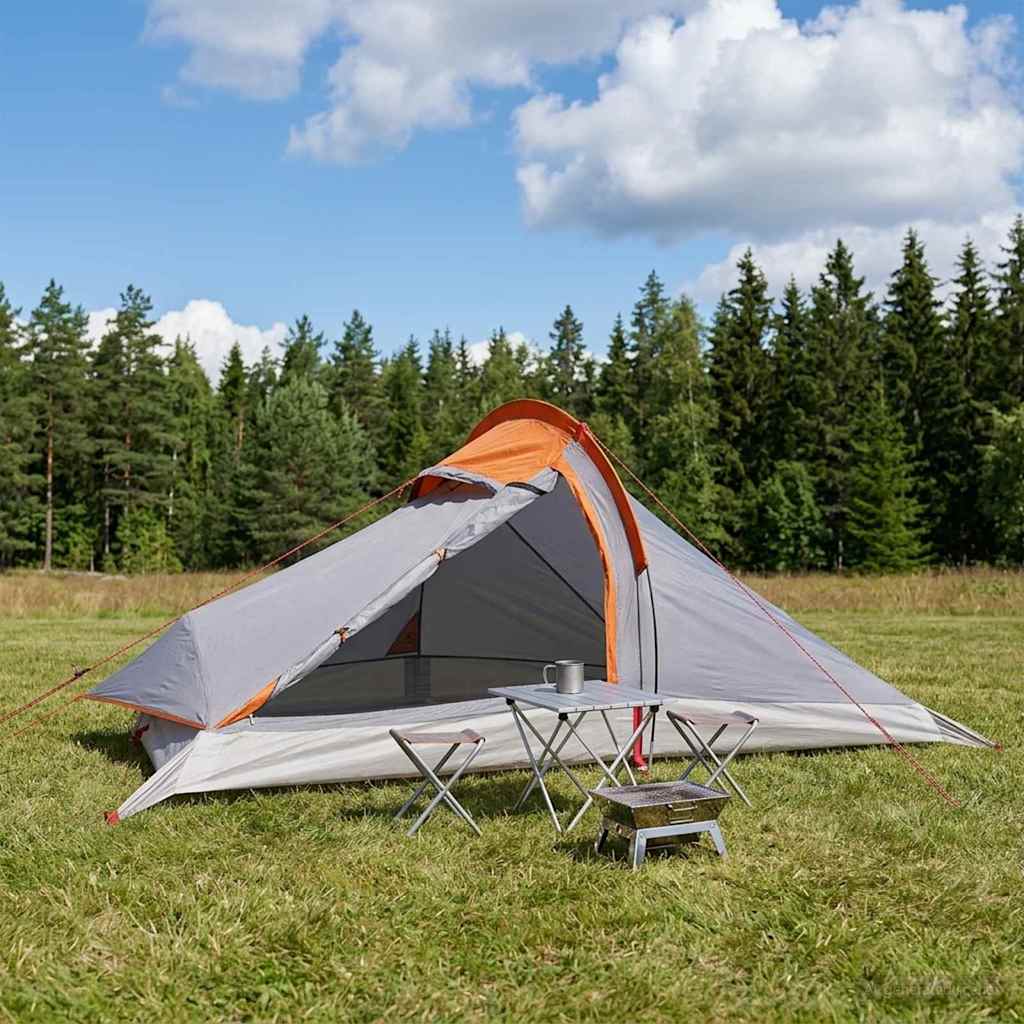 vidaXL Backpacking Telt - 4-personers - Grå/Orange
