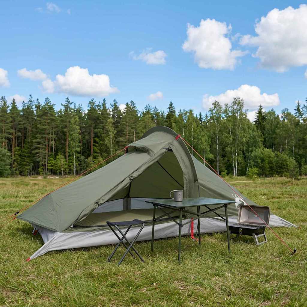 Backpacking telt - olivengrøn 4-personers letvægtstelt