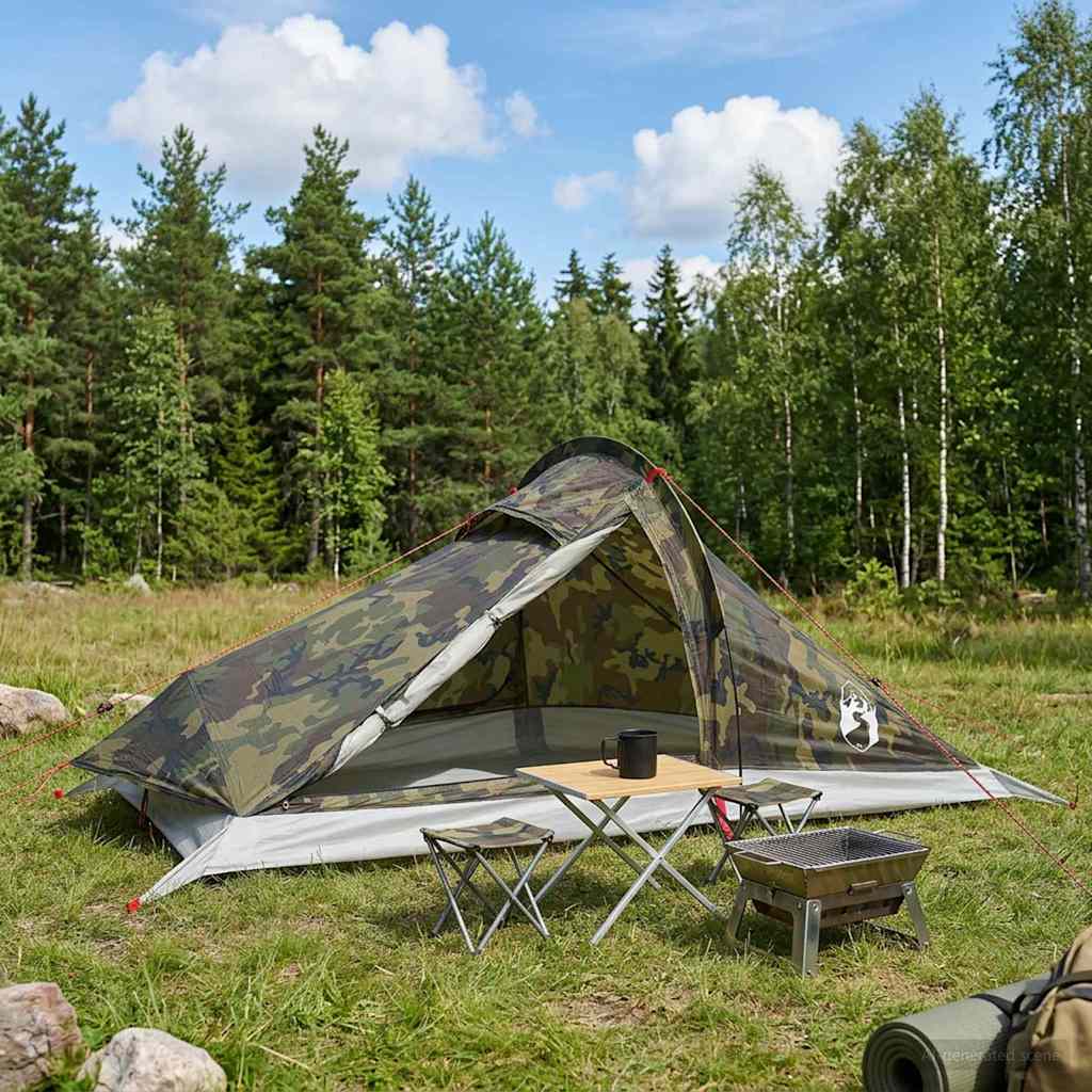 Backpacking Telt Camouflage 4-personers billede