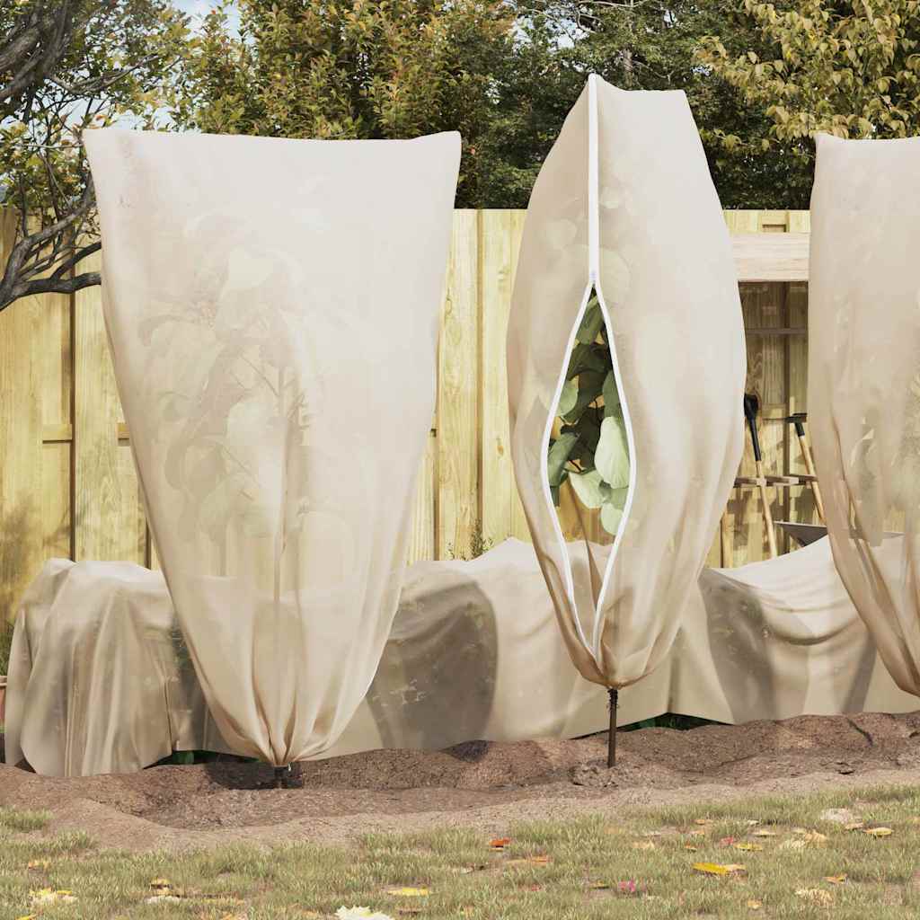Frostbeskyttelses Plantefleece Dække 5 pcs Beige 1,55 x 1,55 m