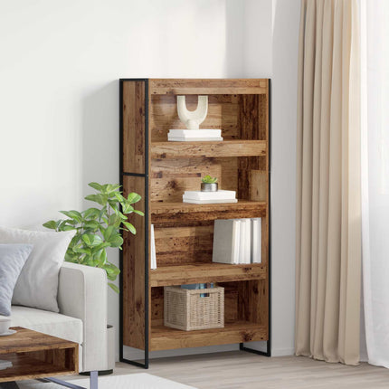 Bogskab 80 x 30 x 155 cm Konstrueret træ Gammelt træ