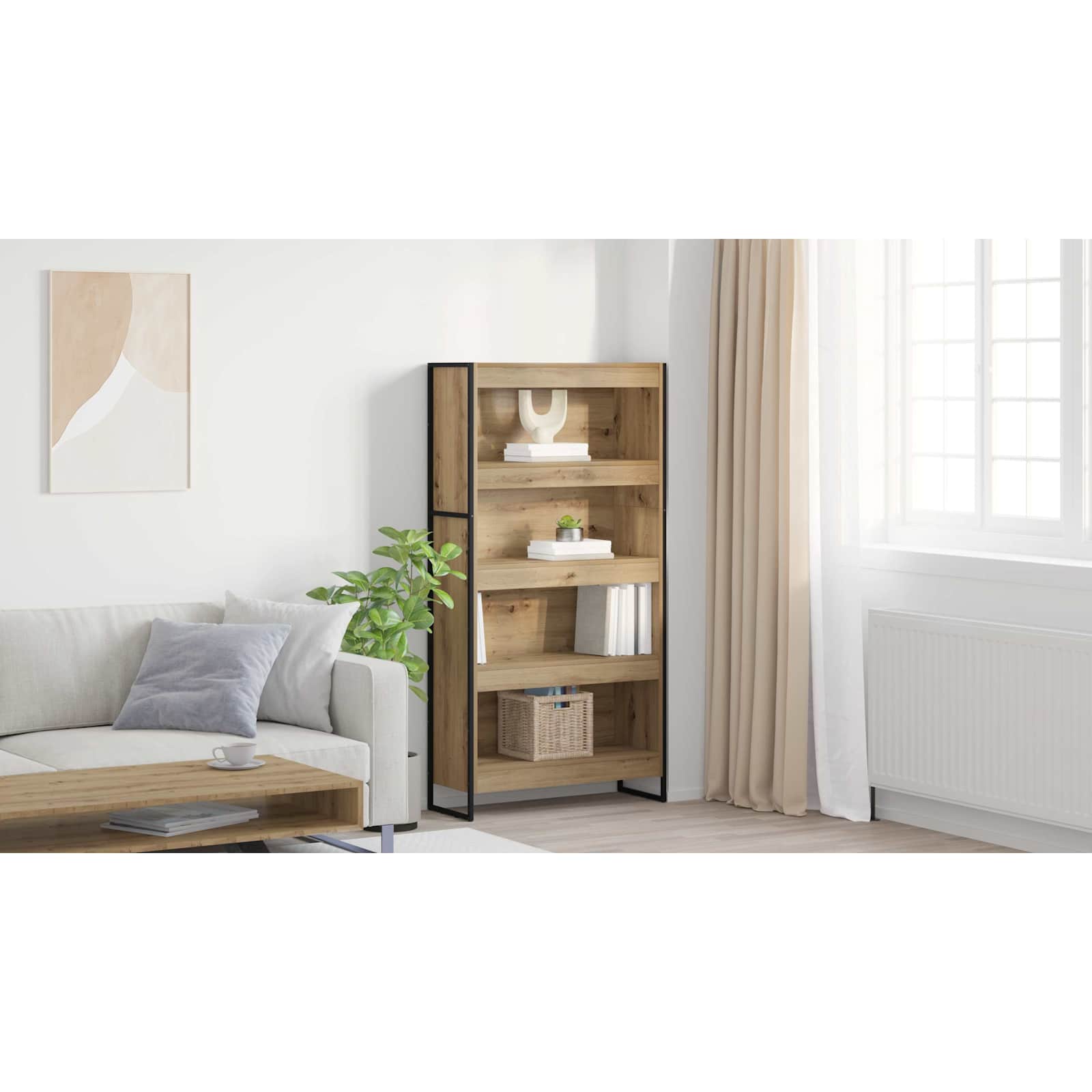 Bogskab 2 pcs Artisan eg 80 x 30 x 155 cm Konstrueret træ