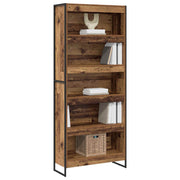 Bogskab 2 pcs Gammelt træ 80 x 30 x 189,5 cm Konstrueret træ