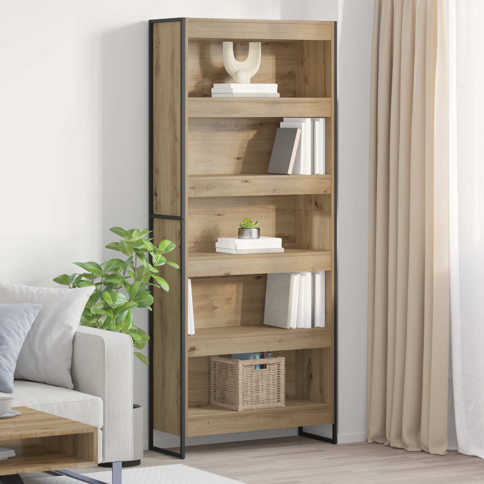 Bogreol - 2 stk i artisan eg, 80 × 30 × 189,5 cm, konstrueret træ