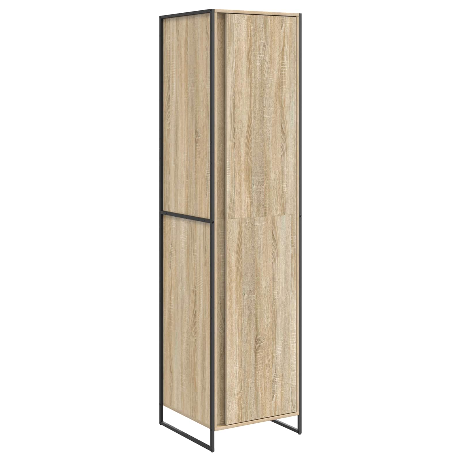 Warderobe med dør 2 pcs Sonoma 50 x 50 x 200 cm Konstrueret træ
