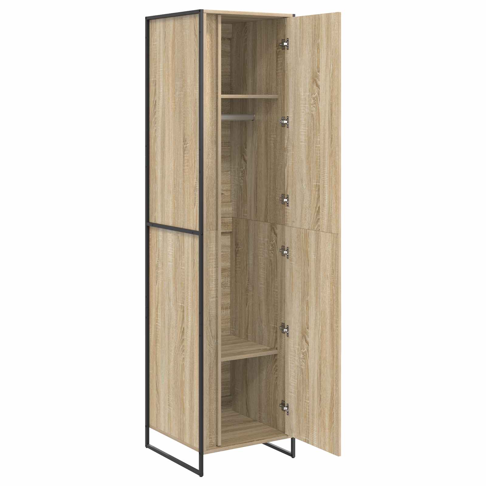 Warderobe med dør 2 pcs Sonoma 50 x 50 x 200 cm Konstrueret træ