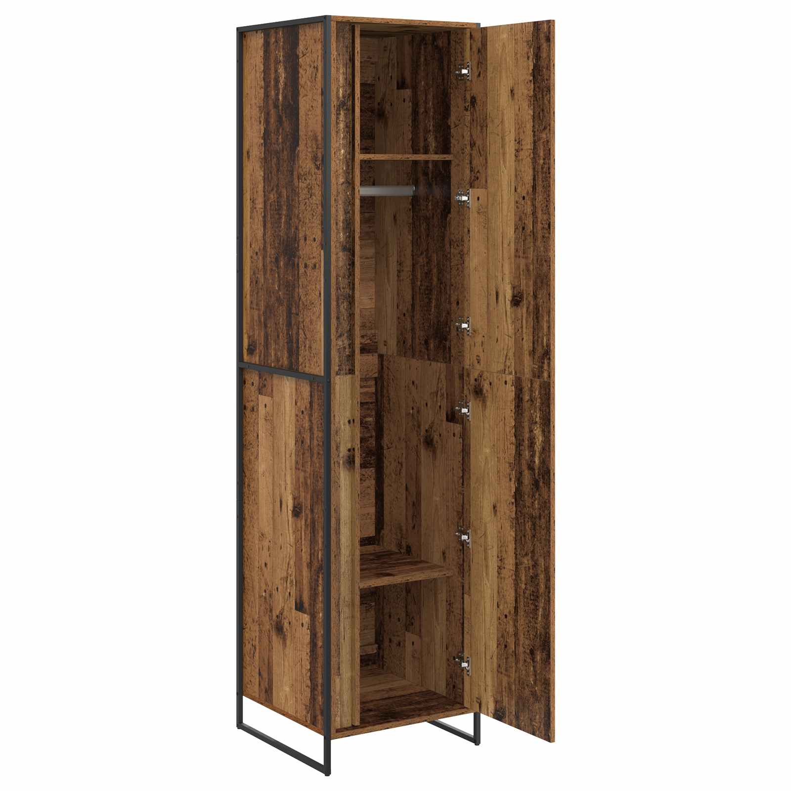 Warderobe 2 pcs Gammelt træ 50 x 50 x 200 cm Konstrueret træ
