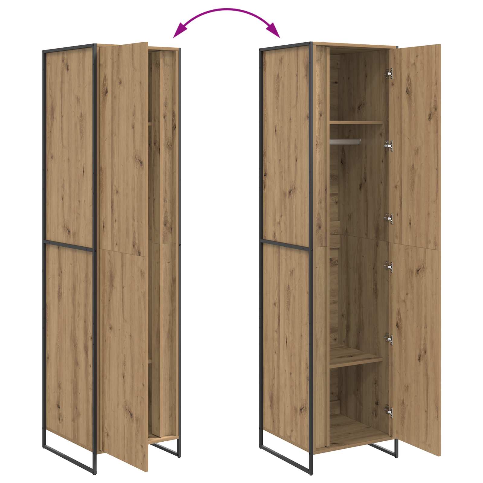Warderobe 2 pcs Artisan eg 50 x 50 x 200 cm Konstrueret træ