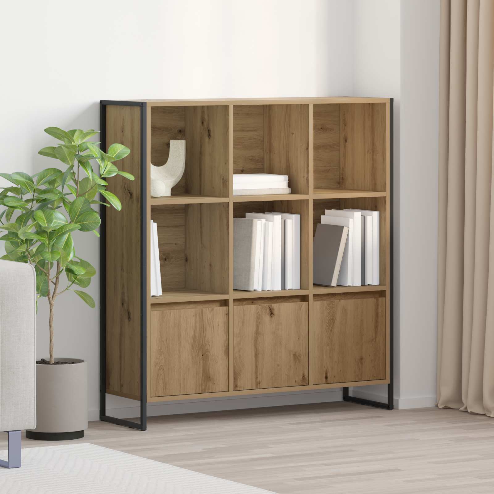 Bogskab - 2 stk i artisan eg, 99,5 × 30 × 108 cm, konstrueret træ