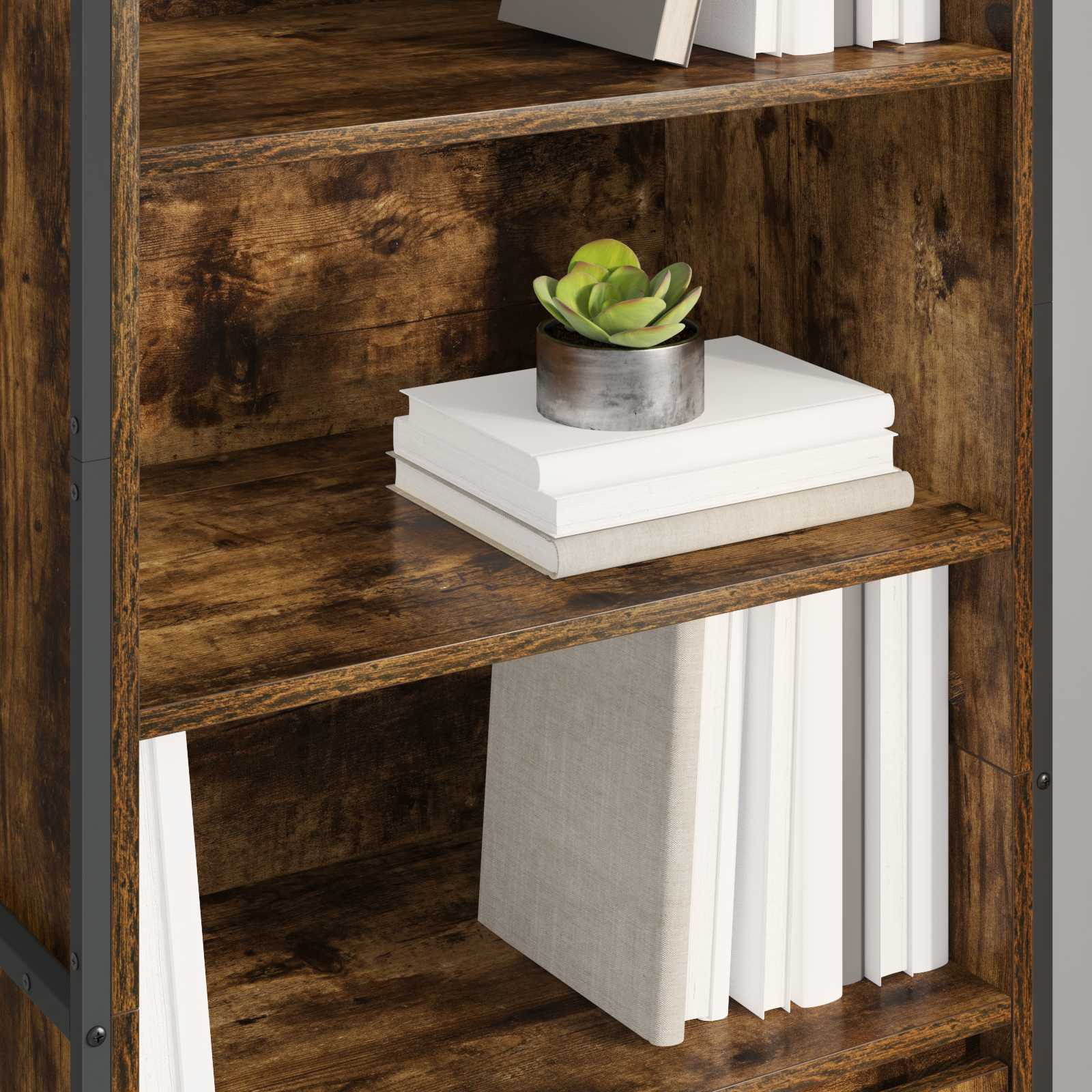 Høje Skabe 2 pcs Røget Eg 60 x 36 x 200 cm Konstrueret træ